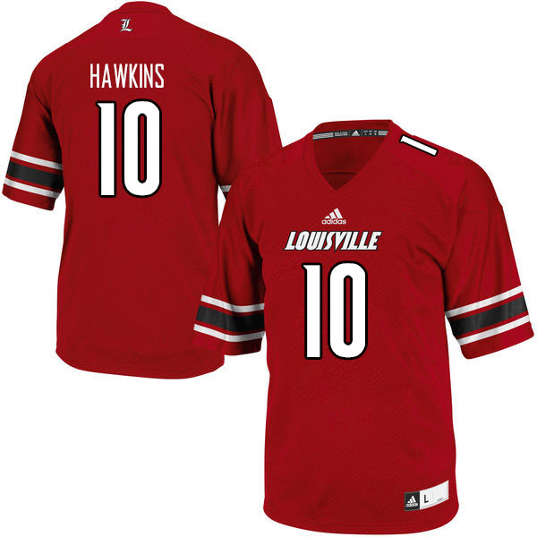 Men #10 Javian Hawkins Louisville Cardinals College Football Jerseys Sale-Red - Click Image to Close